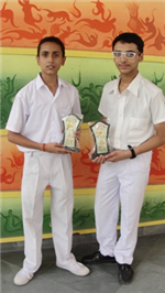 Ayush Sukla and Dhruc Lall. First in Inter-School ISCE Quiz Competition.